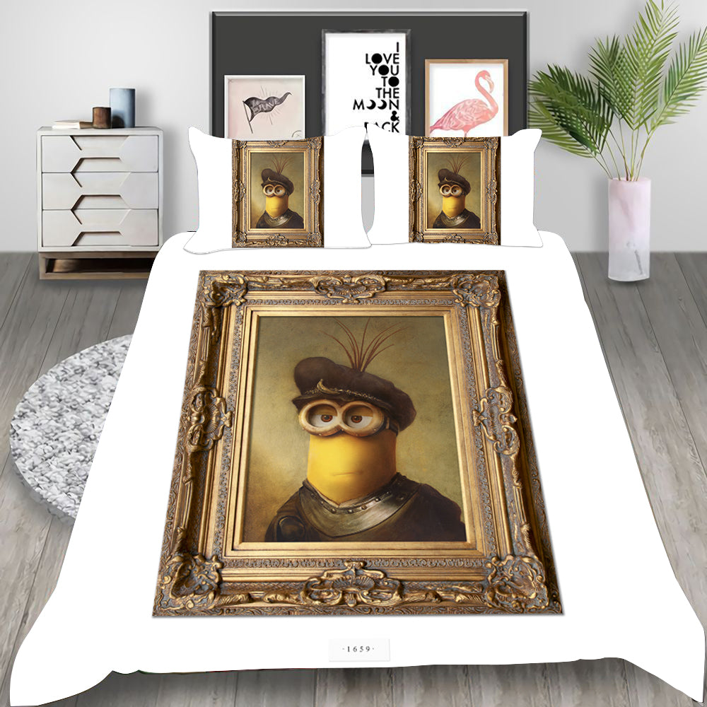 Minions Cosplay Bedding Set Duvet Cover Pillowcases Halloween Home Decor