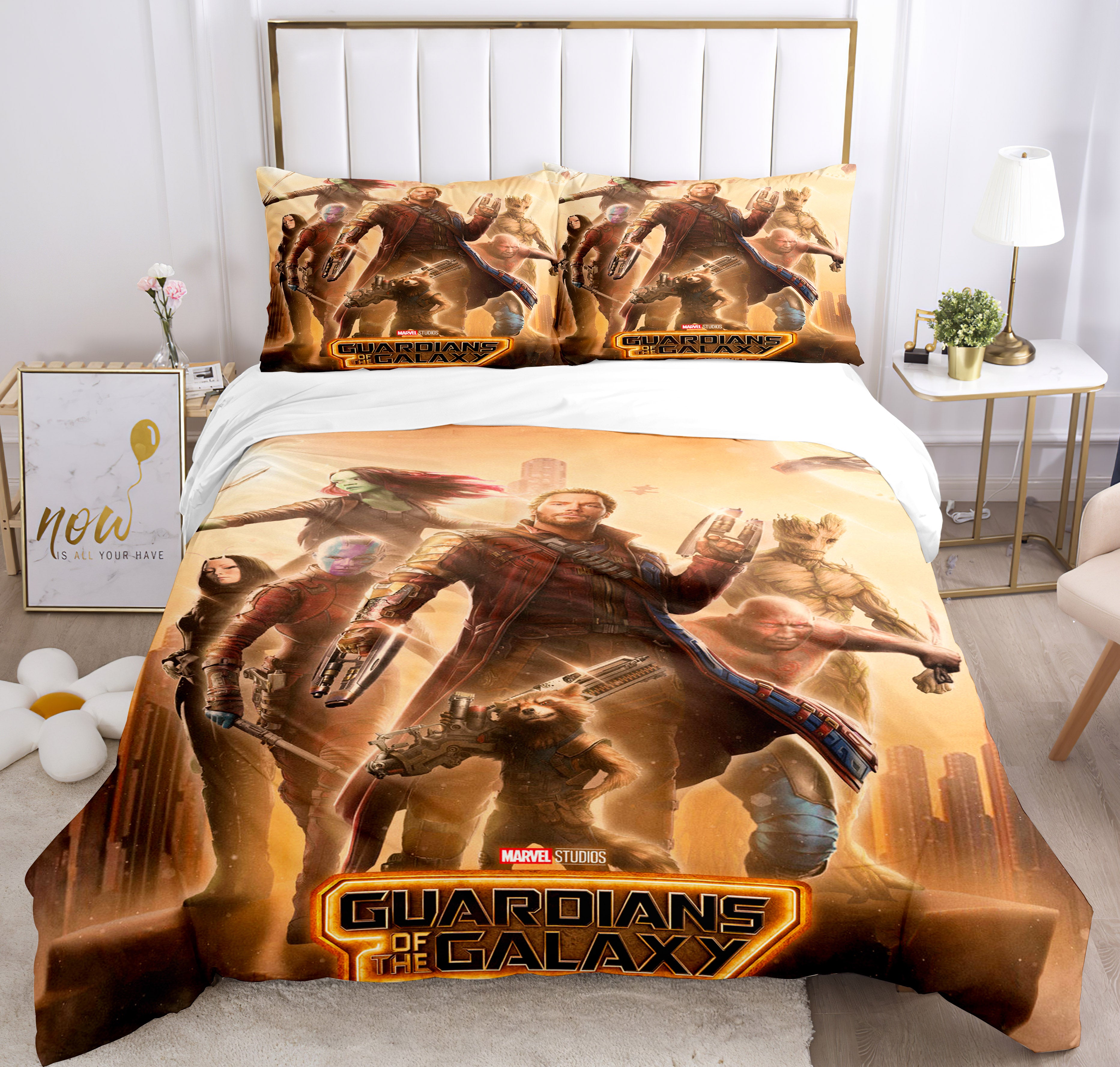 Guardians of the Galaxy Cosplay Bedding Set Duvet Cover Pillowcases Halloween Home Decor