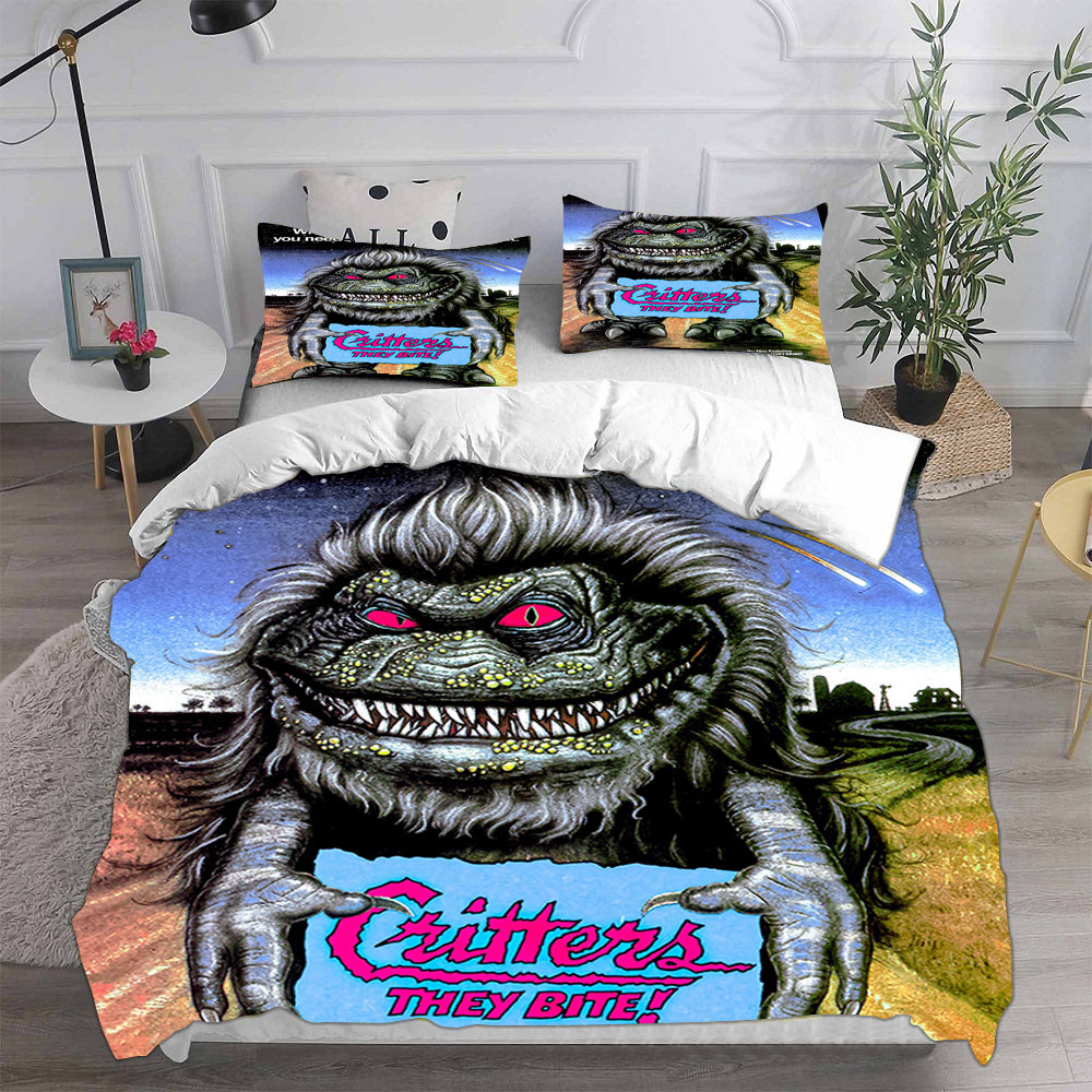 Critters Cosplay Bedding Set Duvet Cover Pillowcases Halloween Home Decor