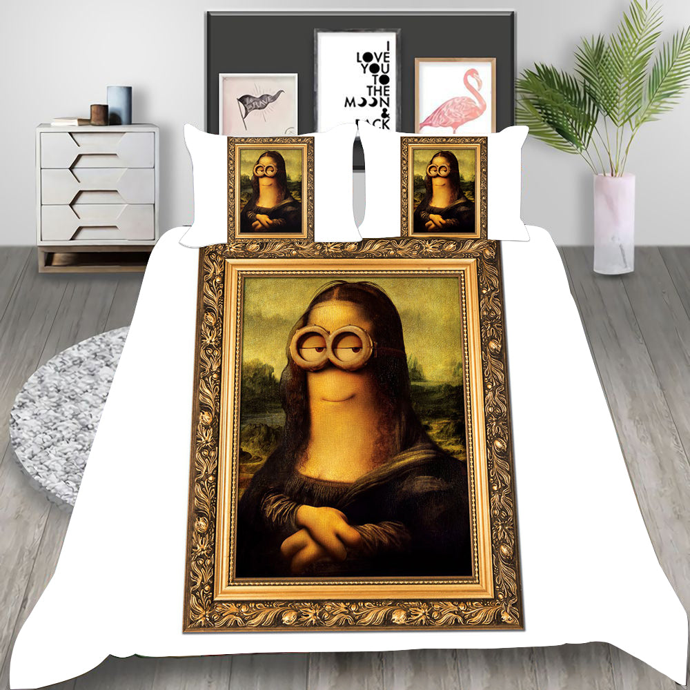 Minions Cosplay Bedding Set Duvet Cover Pillowcases Halloween Home Decor