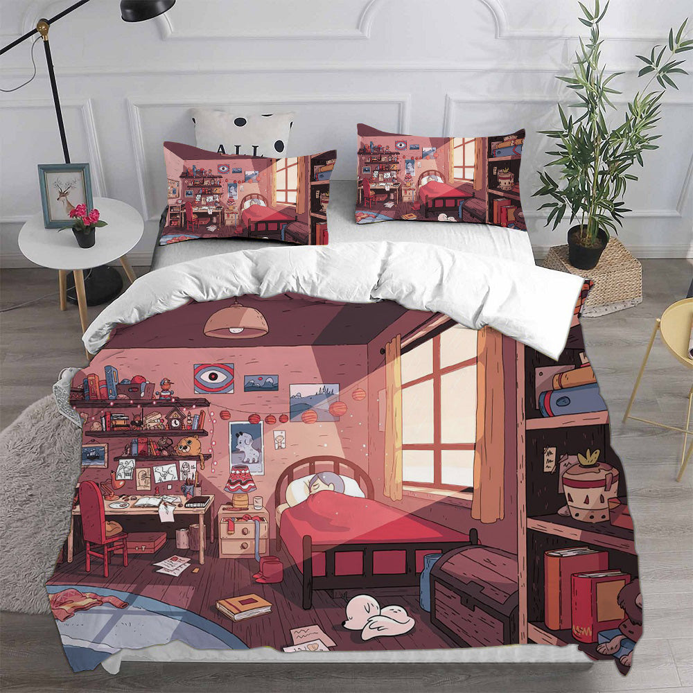 Hilda Season 1   Cosplay Bedding Set Duvet Cover Pillowcases Halloween Home Decor