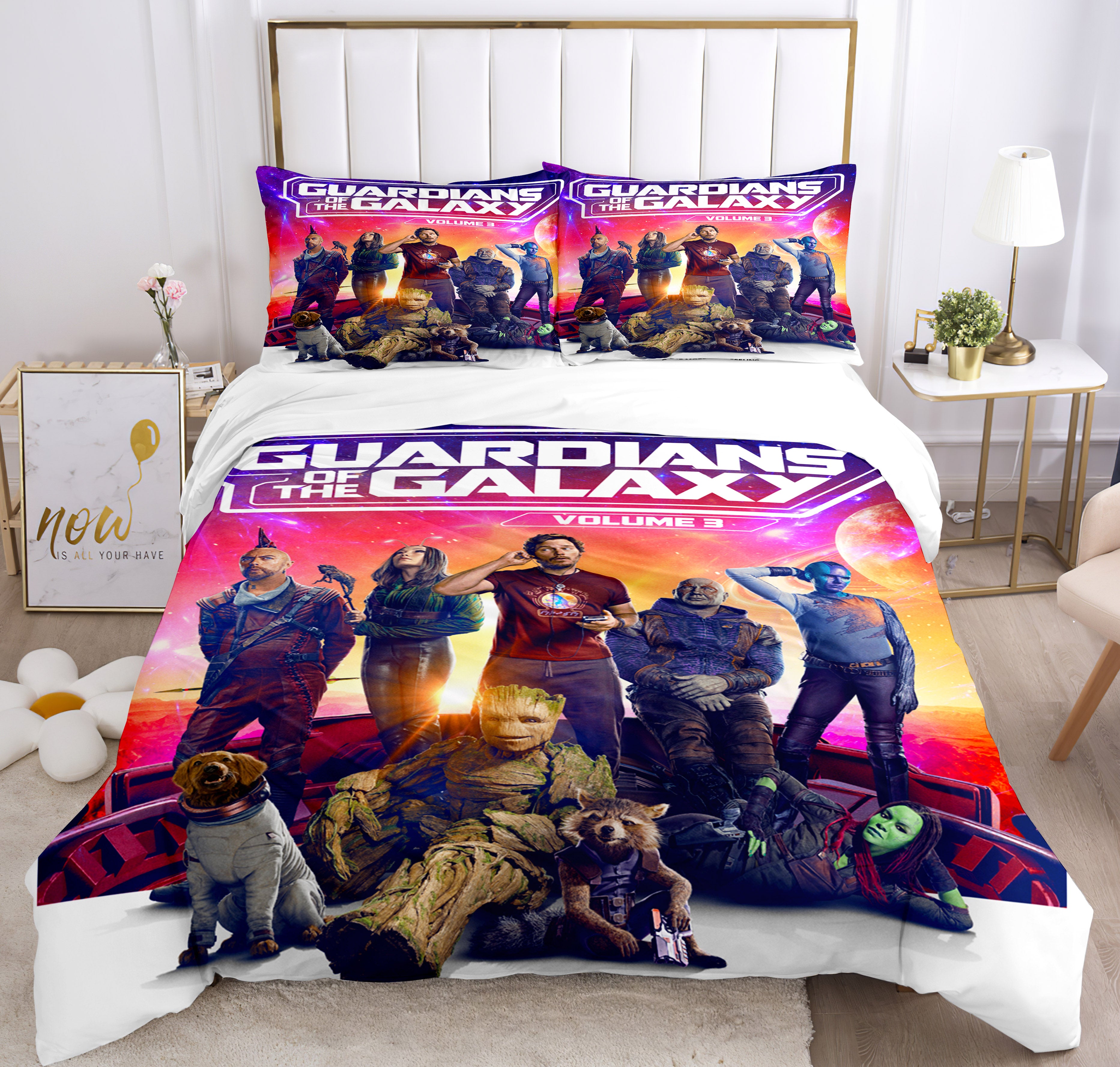 Guardians of the Galaxy Cosplay Bedding Set Duvet Cover Pillowcases Halloween Home Decor