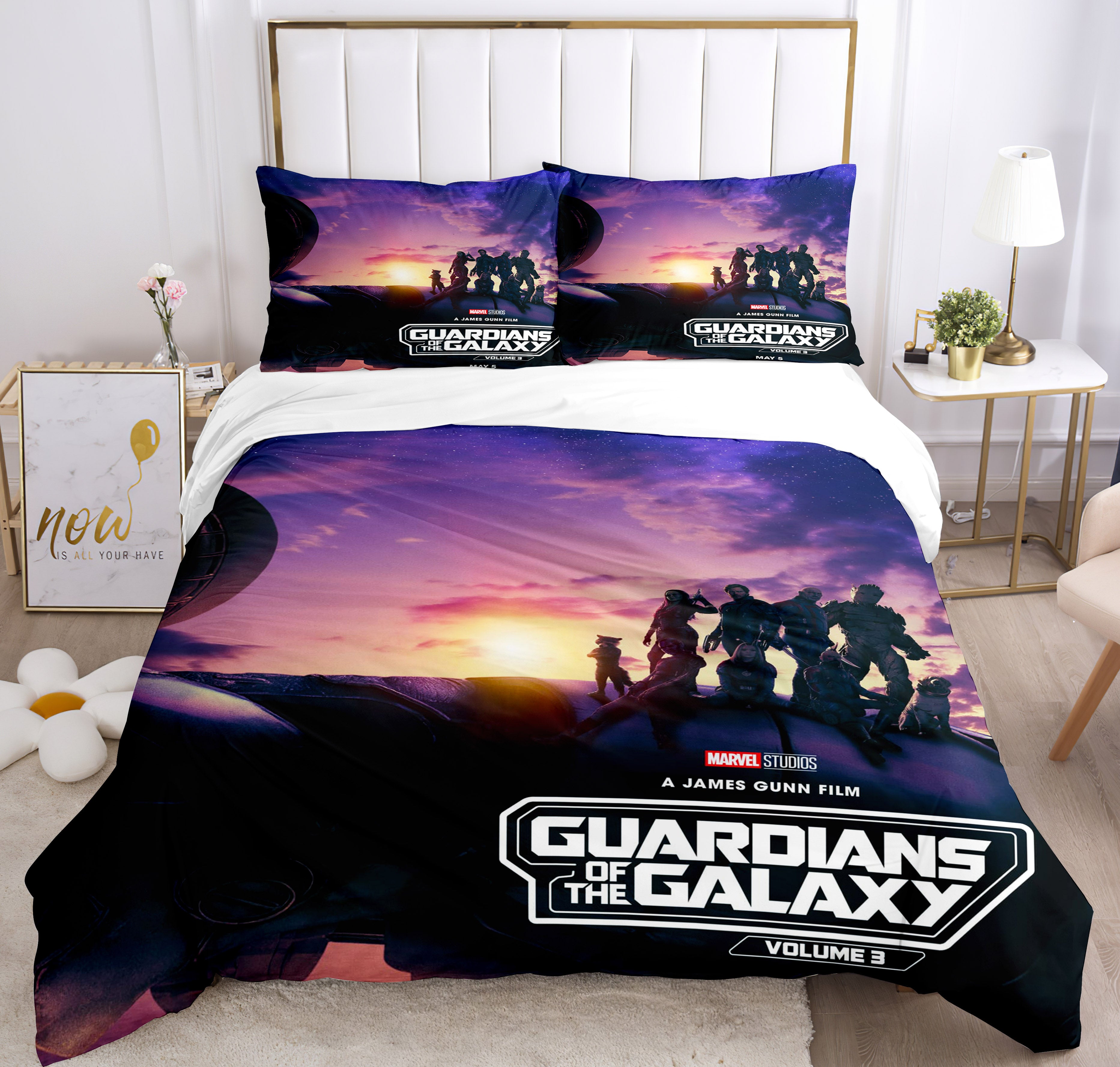 Guardians of the Galaxy Cosplay Bedding Set Duvet Cover Pillowcases Halloween Home Decor