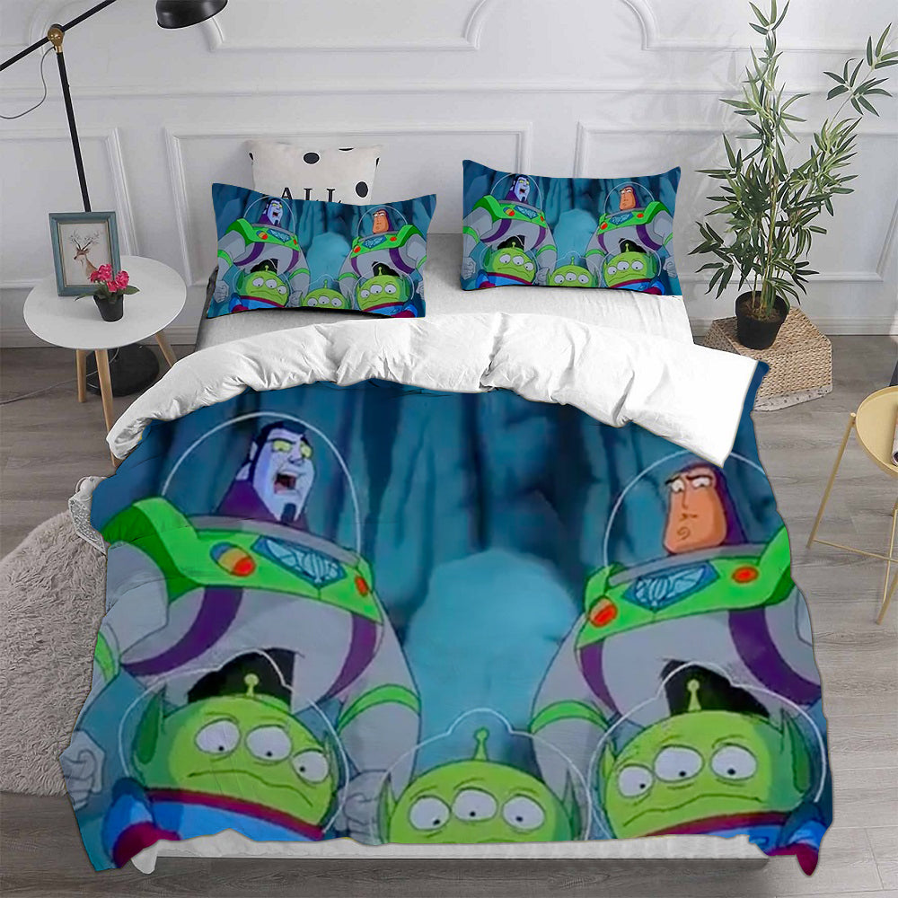 Buzz Lightyear Cosplay Bedding Set Duvet Cover Pillowcases Halloween Home Decor