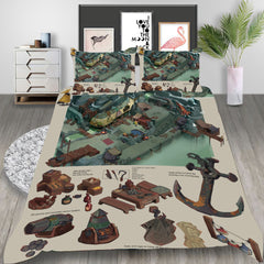 Death's Door Cosplay Bedding Set Duvet Cover Pillowcases Halloween Home Decor