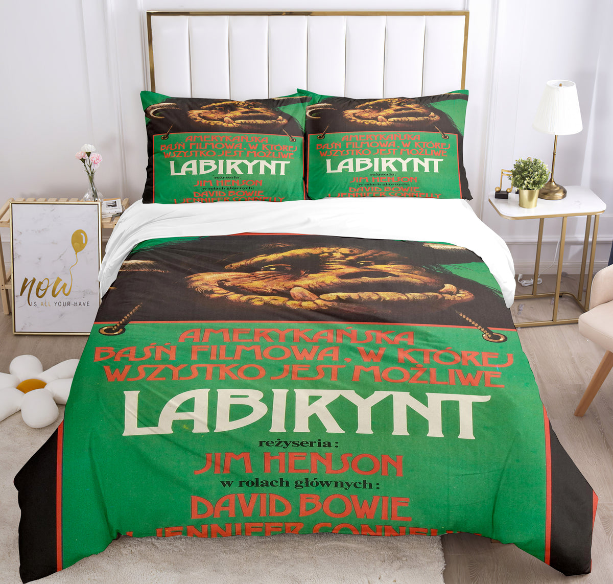 Labyrinth Cosplay Bedding Set Duvet Cover Pillowcases Halloween Home Decor