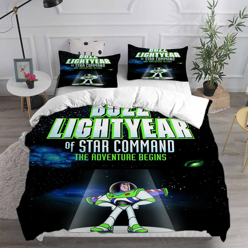 Buzz Lightyear Cosplay Bedding Set Duvet Cover Pillowcases Halloween Home Decor