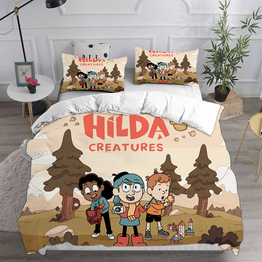 Hilda Season 1   Cosplay Bedding Set Duvet Cover Pillowcases Halloween Home Decor