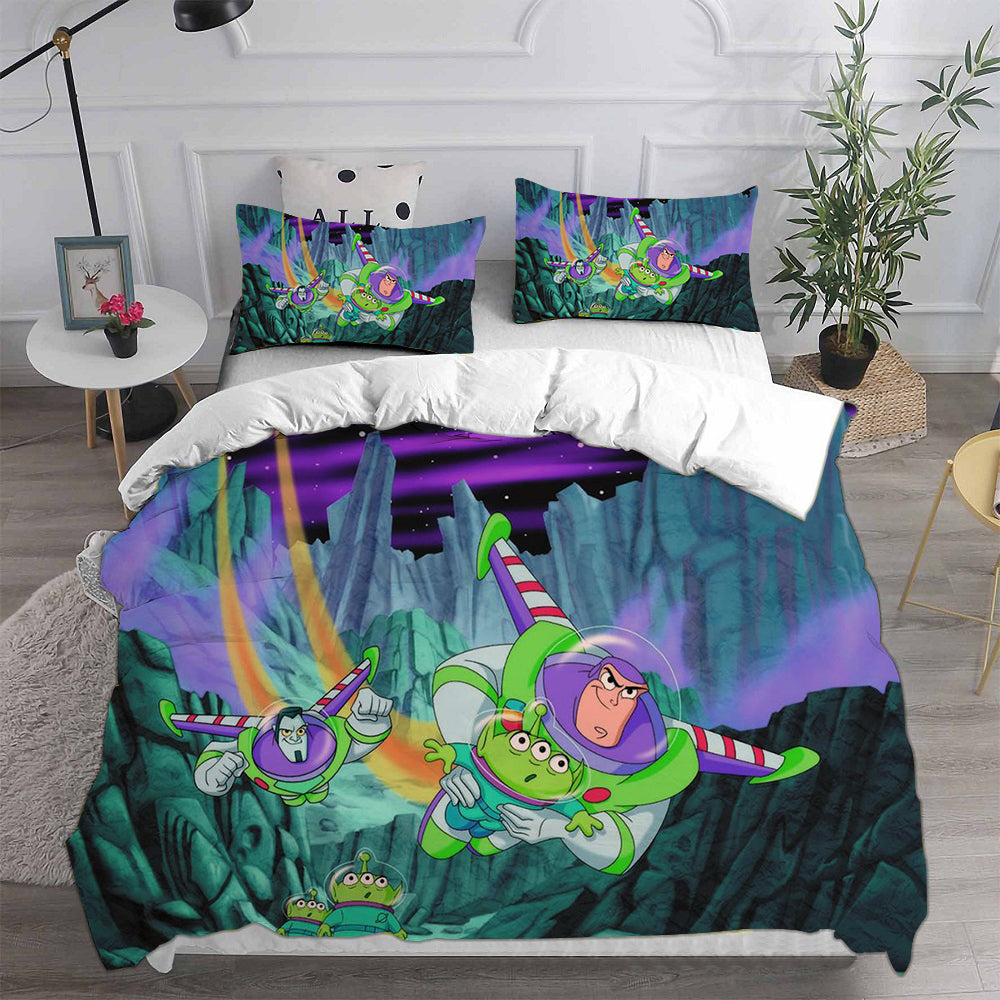 Buzz Lightyear Cosplay Bedding Set Duvet Cover Pillowcases Halloween Home Decor
