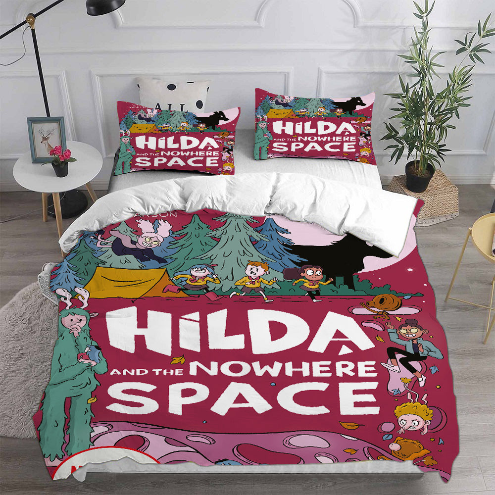 Hilda Season 1   Cosplay Bedding Set Duvet Cover Pillowcases Halloween Home Decor