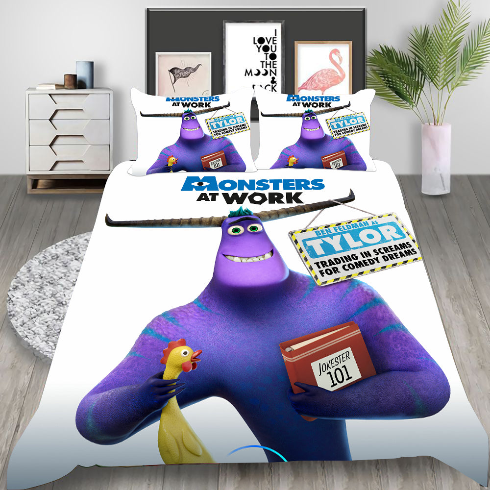 Monsters at Work Cosplay Bedding Set Duvet Cover Pillowcases Halloween Home Decor