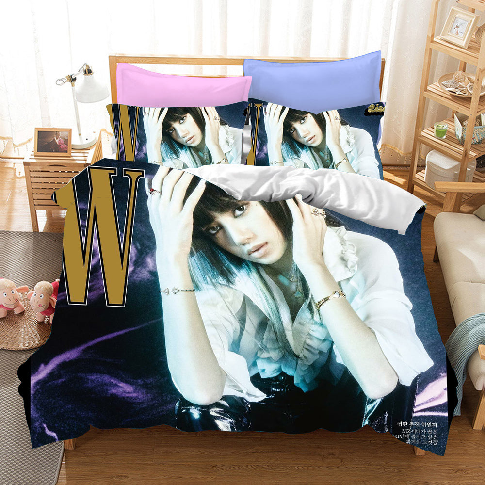 Blackpink Lisa Cosplay Bedding Set Duvet Cover Pillowcases Halloween Home Decor