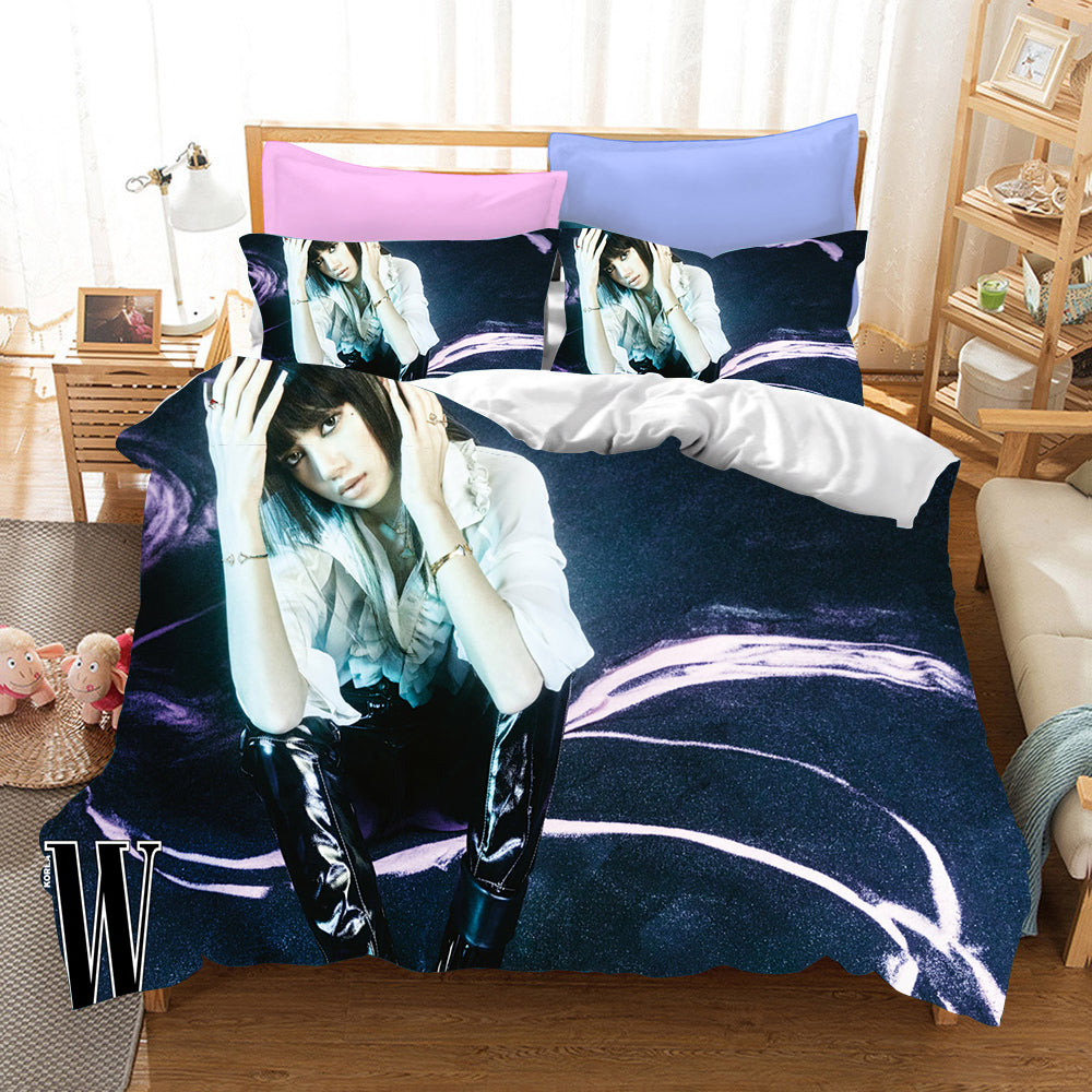 Blackpink Lisa Cosplay Bedding Set Duvet Cover Pillowcases Halloween Home Decor