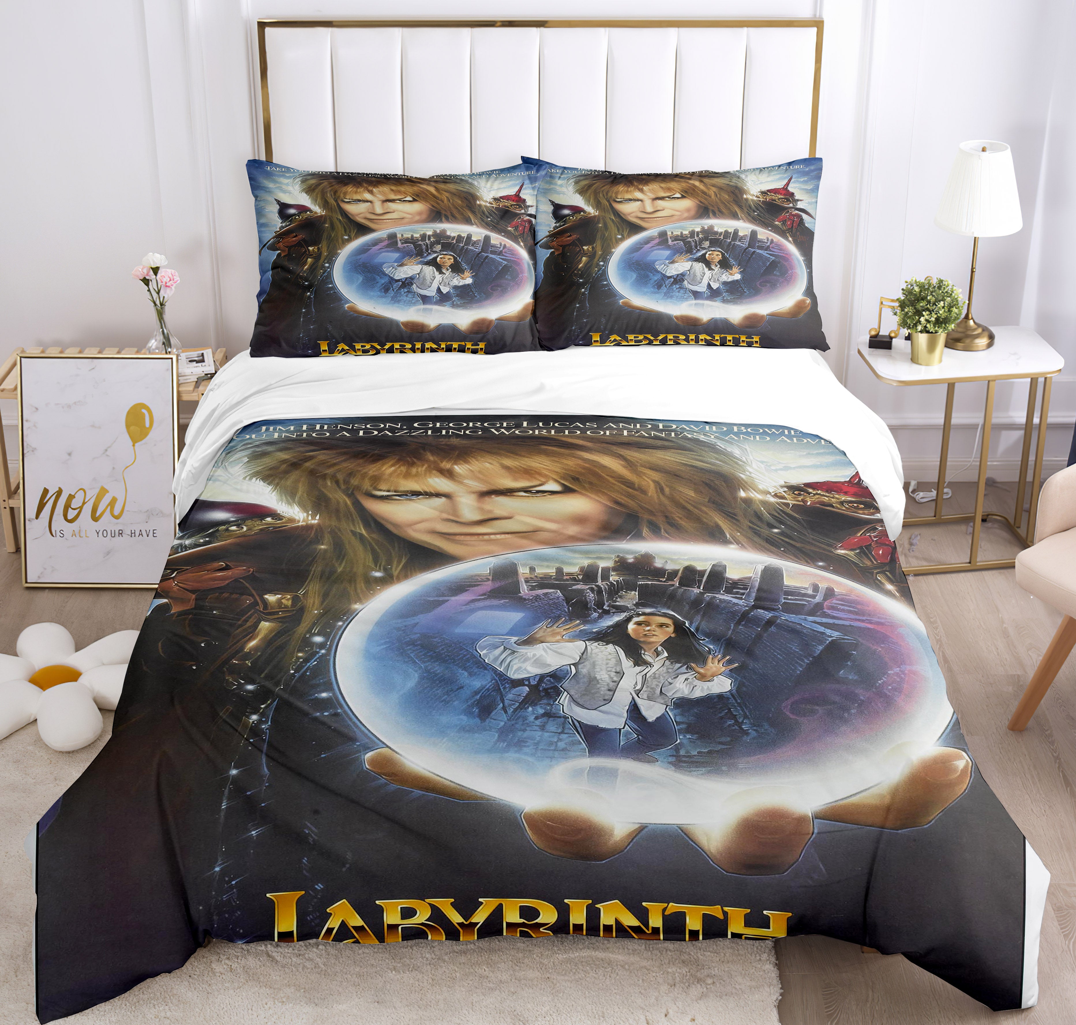 Labyrinth Cosplay Bedding Set Duvet Cover Pillowcases Halloween Home Decor