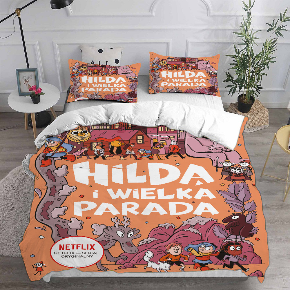 Hilda Season 1   Cosplay Bedding Set Duvet Cover Pillowcases Halloween Home Decor