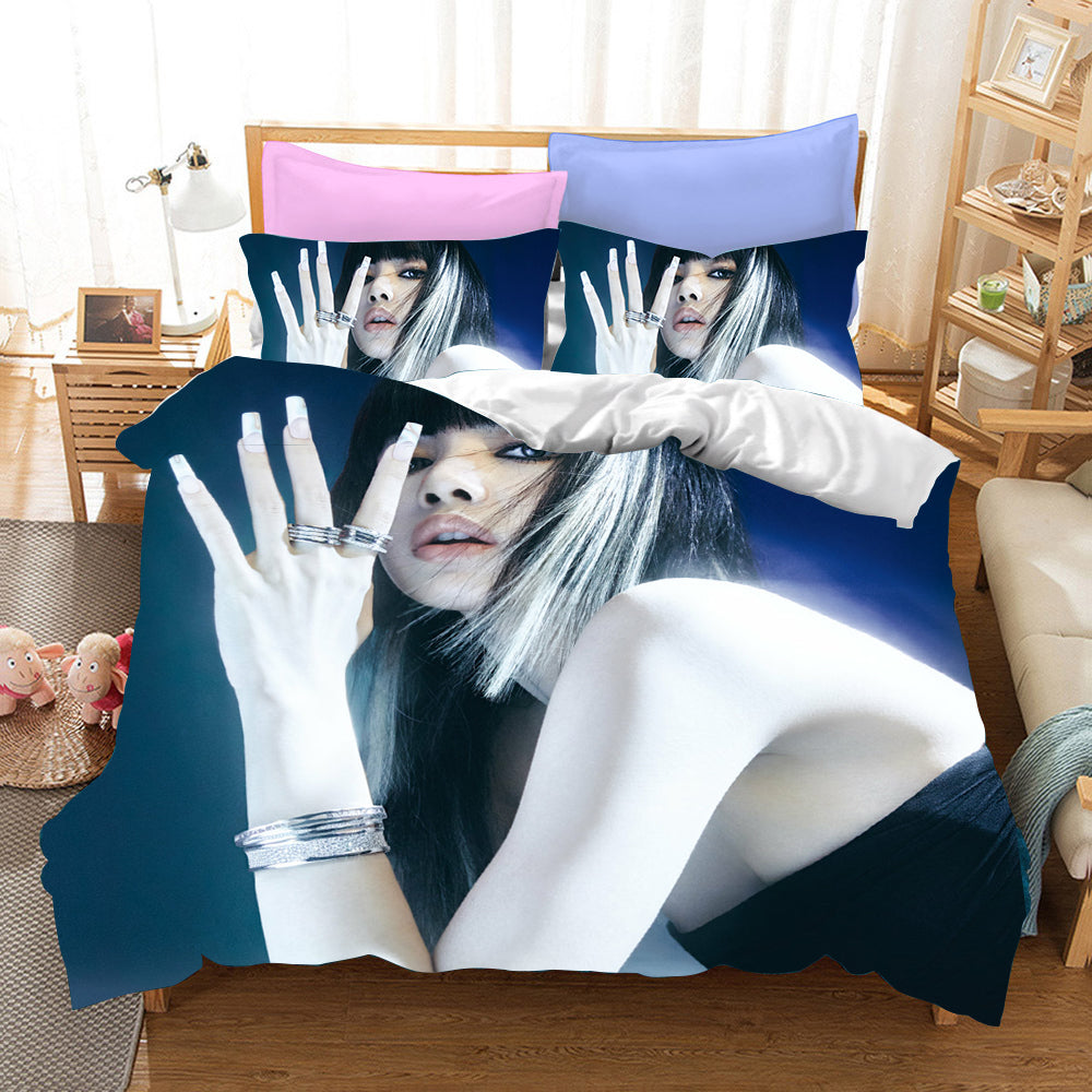 Blackpink Lisa Cosplay Bedding Set Duvet Cover Pillowcases Halloween Home Decor