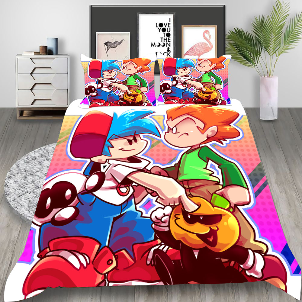 Friday Night Funkin Cosplay Bedding Set Duvet Cover Pillowcases Halloween Home Decor