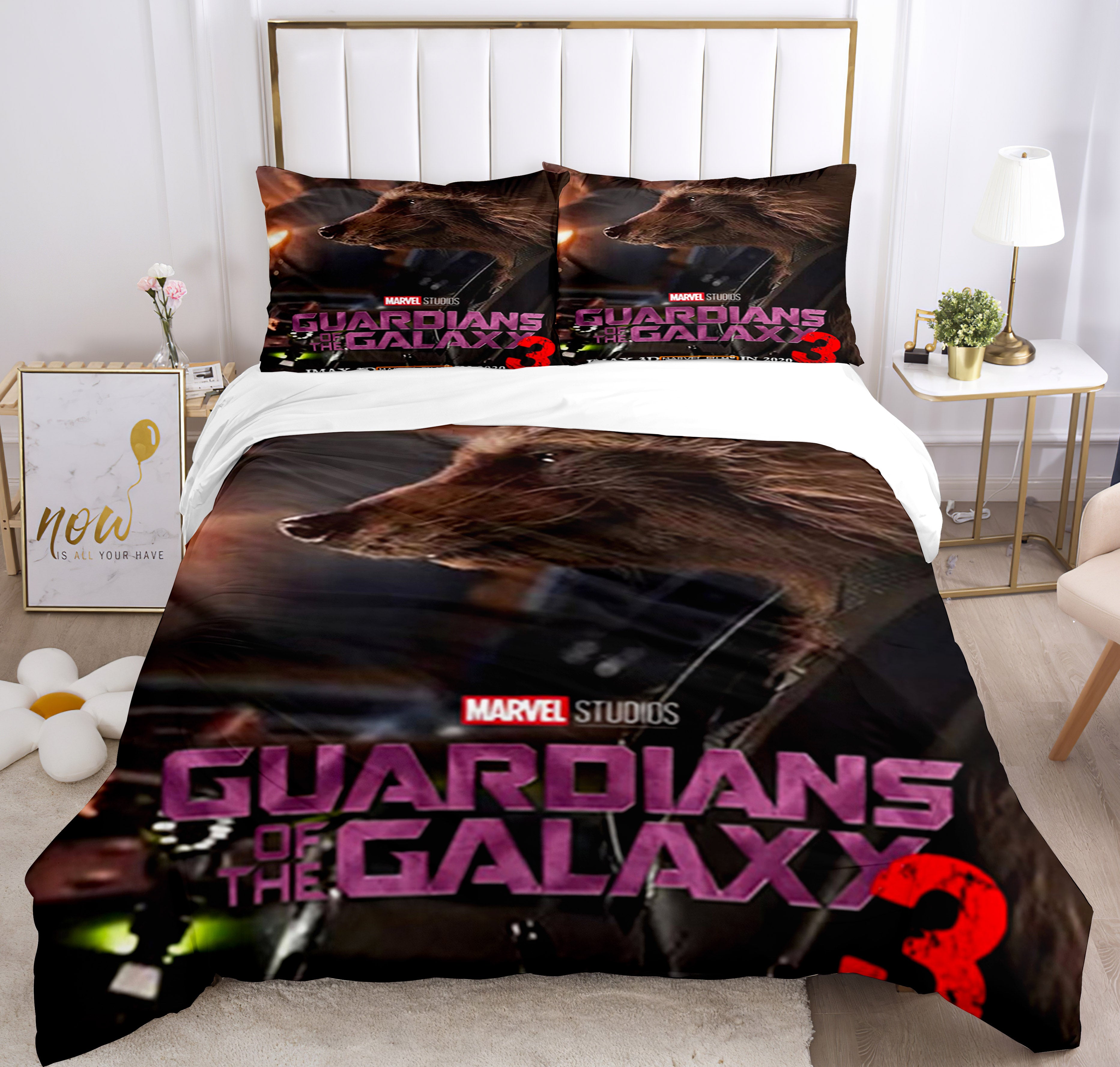 Guardians of the Galaxy Cosplay Bedding Set Duvet Cover Pillowcases Halloween Home Decor