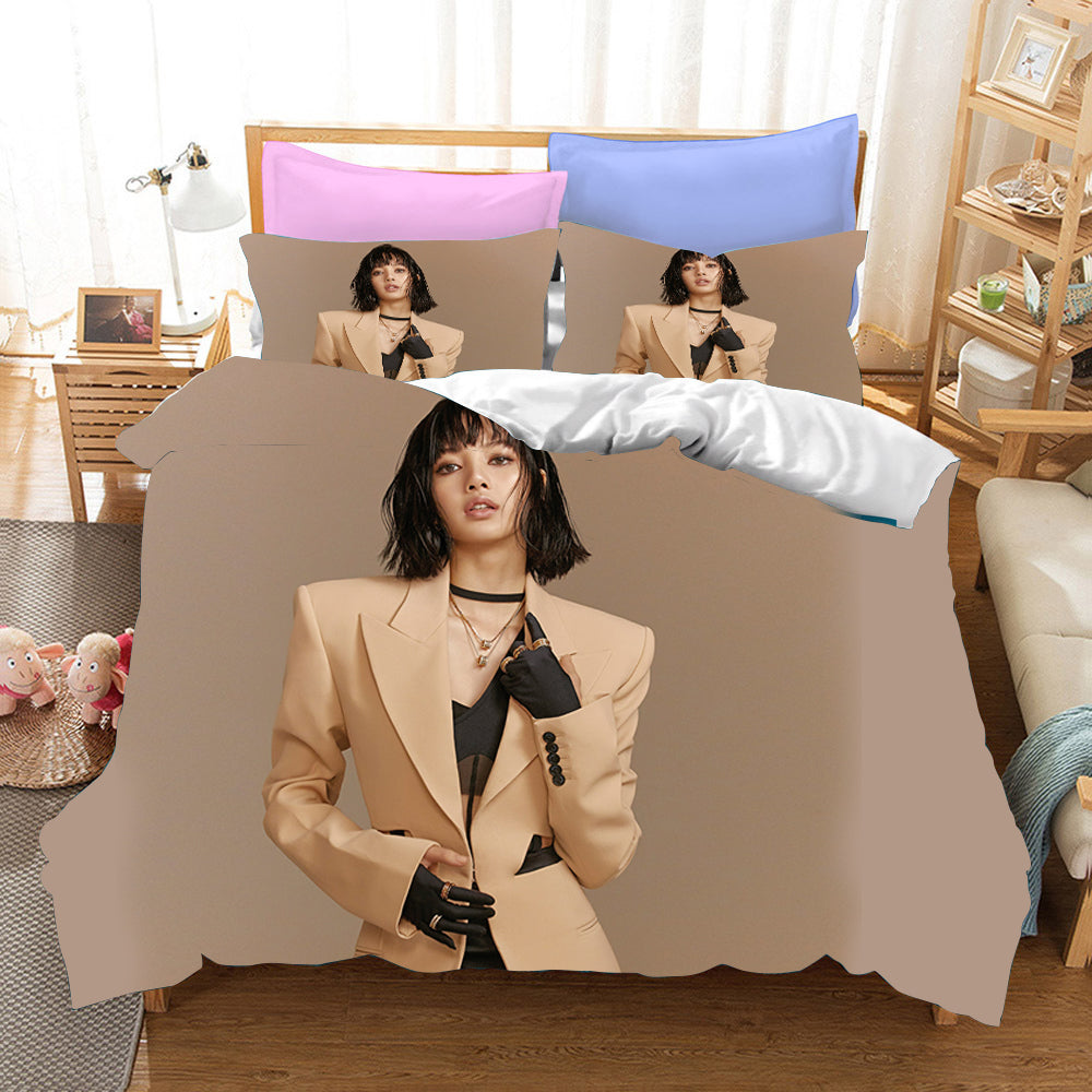 Blackpink Lisa Cosplay Bedding Set Duvet Cover Pillowcases Halloween Home Decor