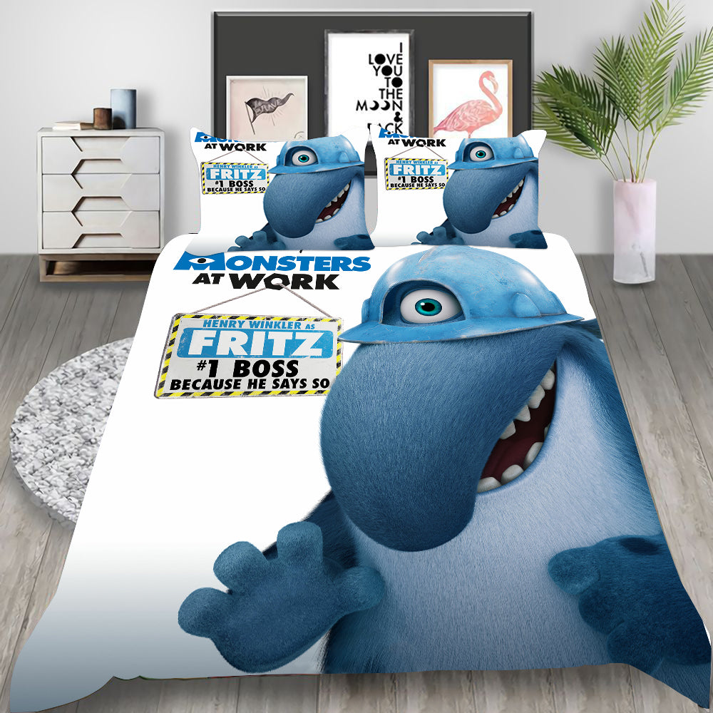 Monsters at Work Cosplay Bedding Set Duvet Cover Pillowcases Halloween Home Decor