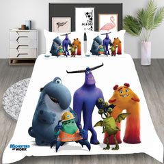 Monsters at Work Cosplay Bedding Set Duvet Cover Pillowcases Halloween Home Decor