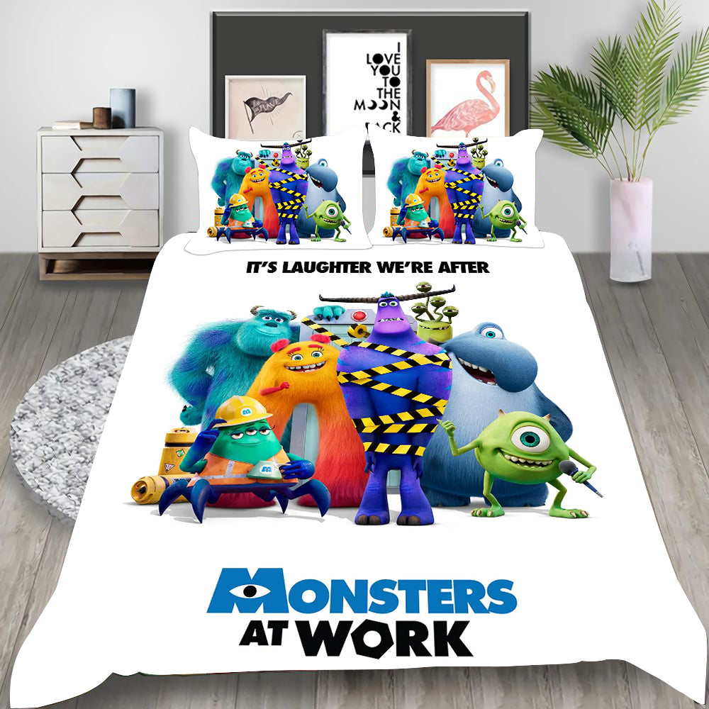 Monsters at Work Cosplay Bedding Set Duvet Cover Pillowcases Halloween Home Decor