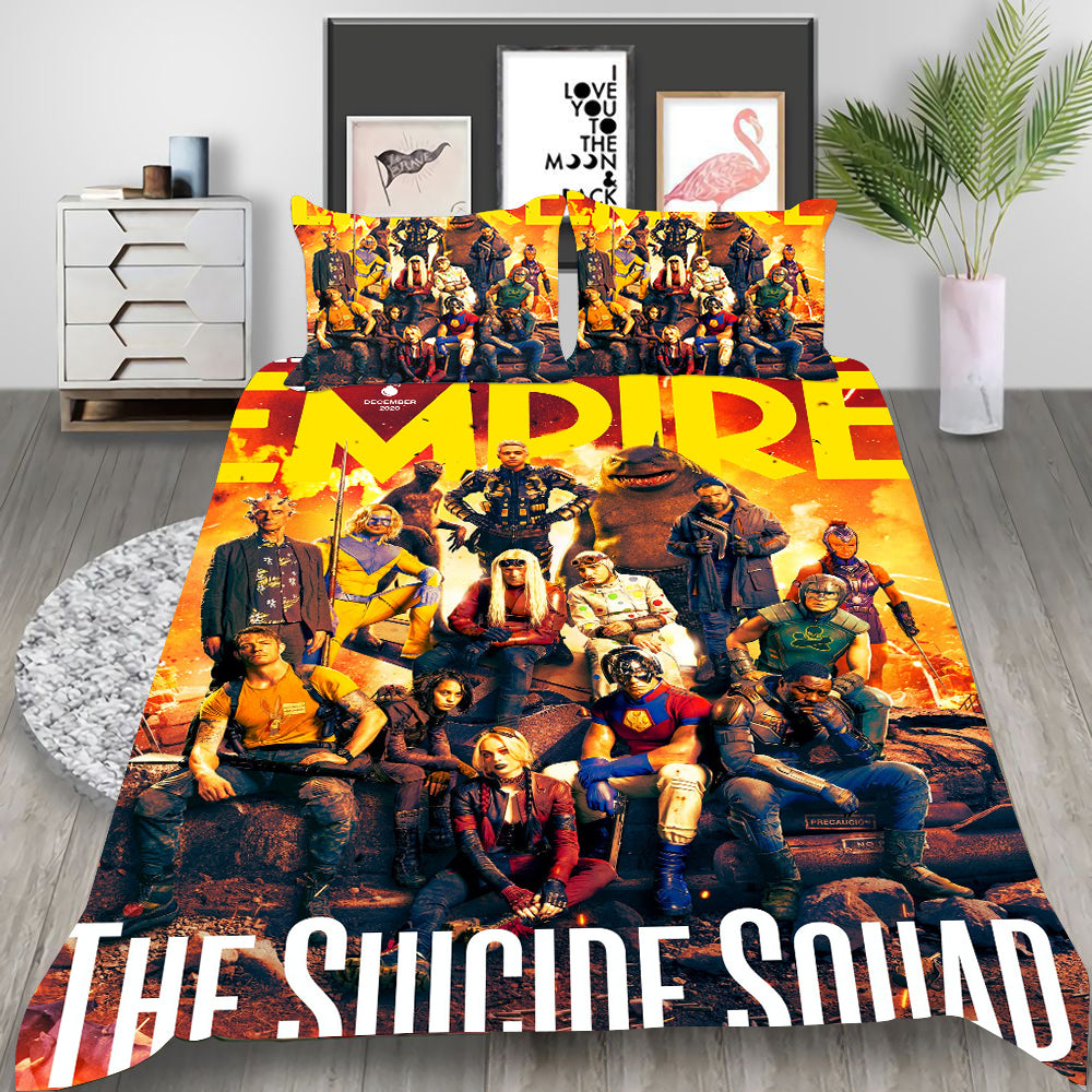 Suicide Squad Harley Quinn Cosplay Bedding Set Duvet Cover Pillowcases Halloween Home Decor