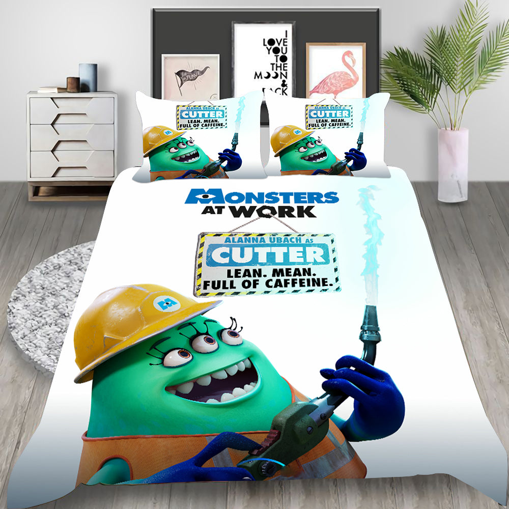 Monsters at Work Cosplay Bedding Set Duvet Cover Pillowcases Halloween Home Decor