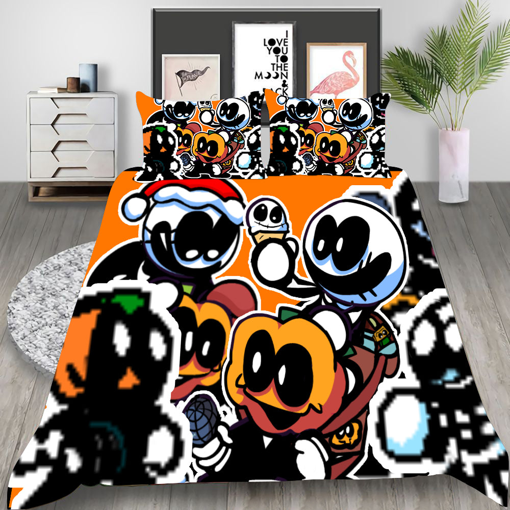 Friday Night Funkin Cosplay Bedding Set Duvet Cover Pillowcases Halloween Home Decor