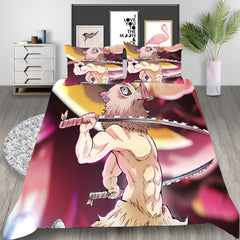 Demon Slayer Season 2 Cosplay Bedding Set Duvet Cover Pillowcases Halloween Home Decor