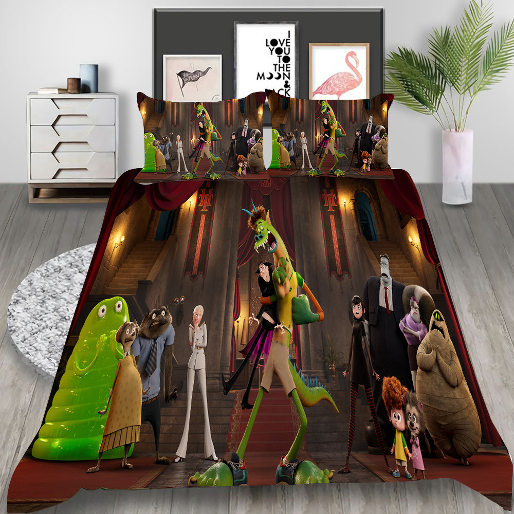 Hotel Transylvania 4 Transformania Cosplay Bedding Set Duvet Cover Pillowcases Halloween Home Decor