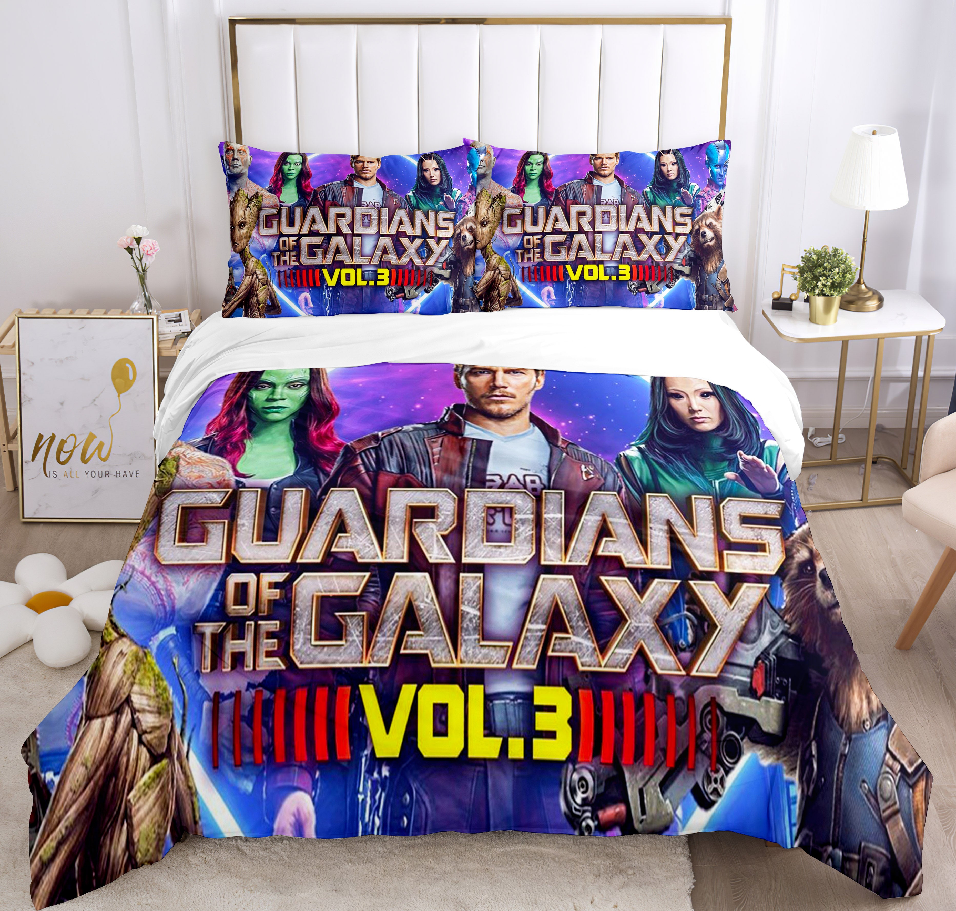 Guardians of the Galaxy Cosplay Bedding Set Duvet Cover Pillowcases Halloween Home Decor