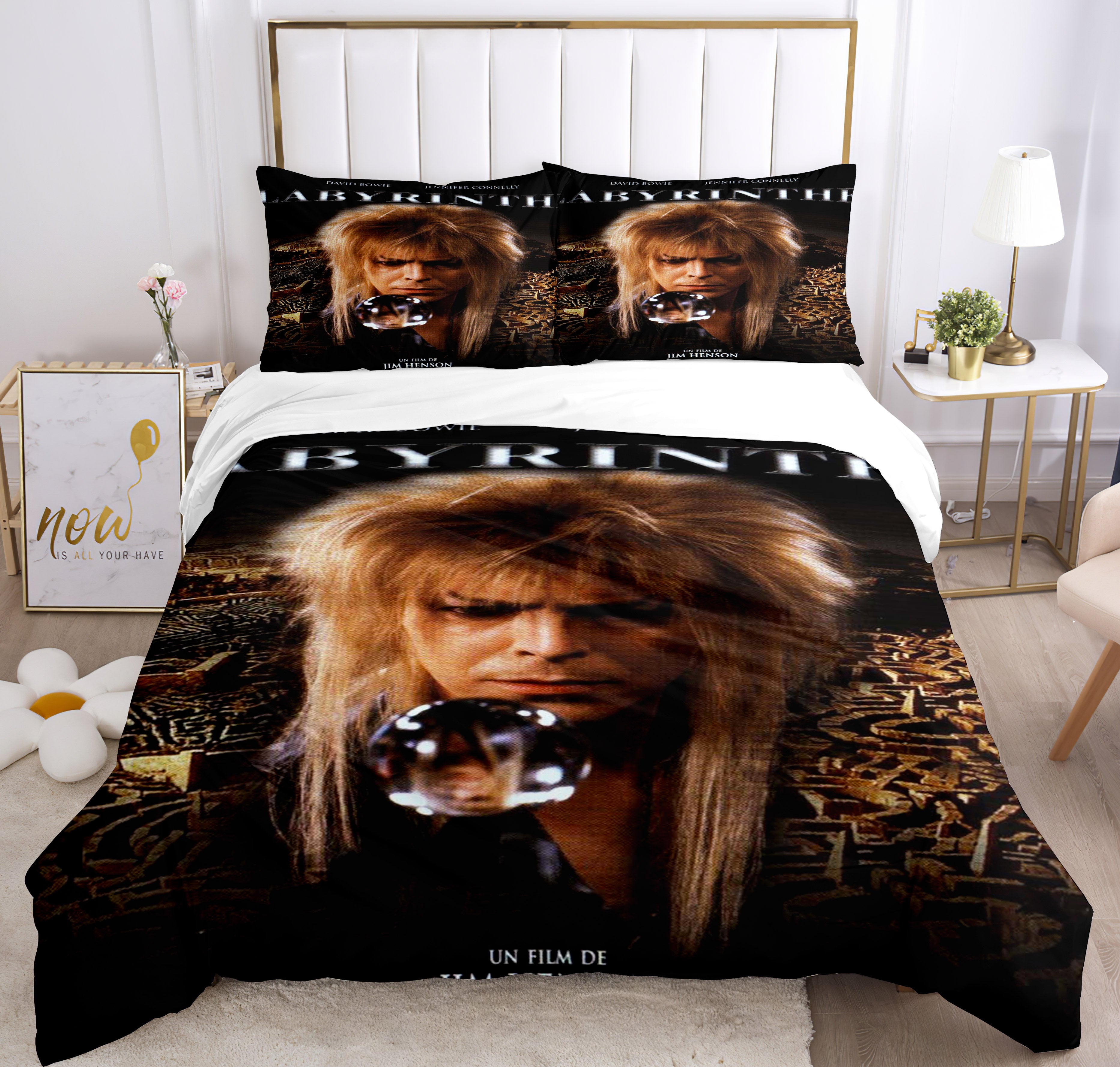 Labyrinth Cosplay Bedding Set Duvet Cover Pillowcases Halloween Home Decor