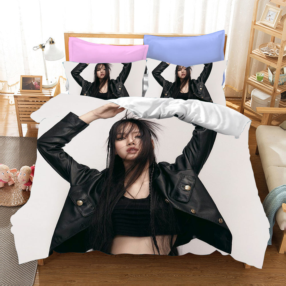 Blackpink Lisa Cosplay Bedding Set Duvet Cover Pillowcases Halloween Home Decor