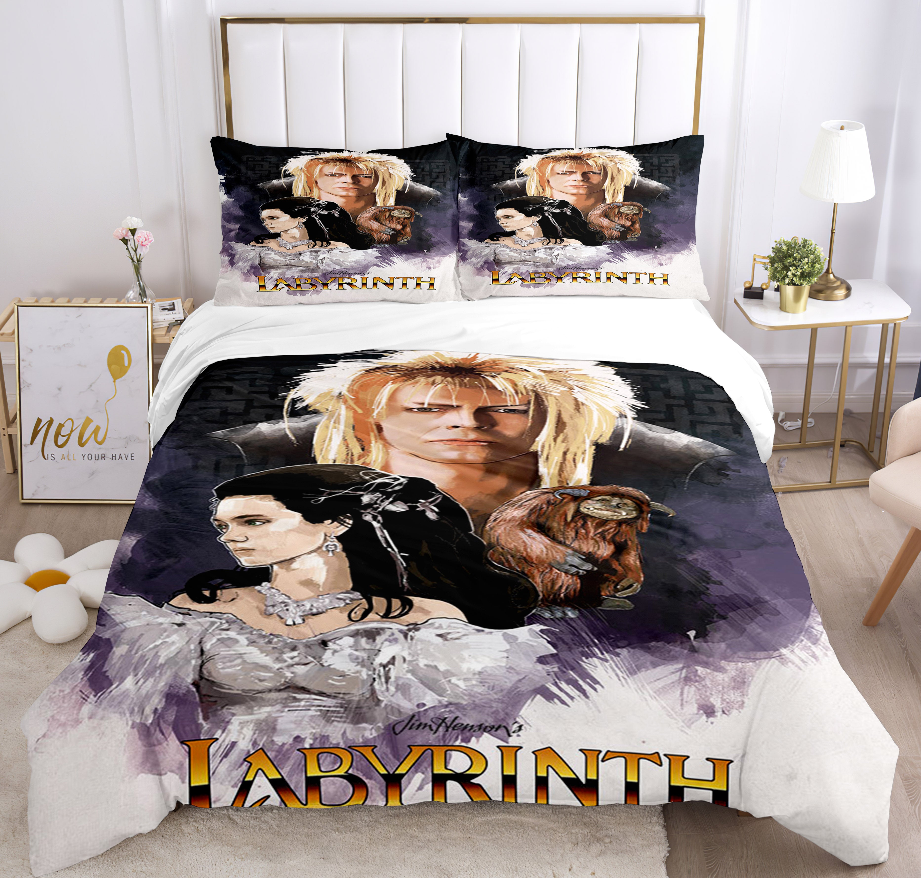 Labyrinth Cosplay Bedding Set Duvet Cover Pillowcases Halloween Home Decor