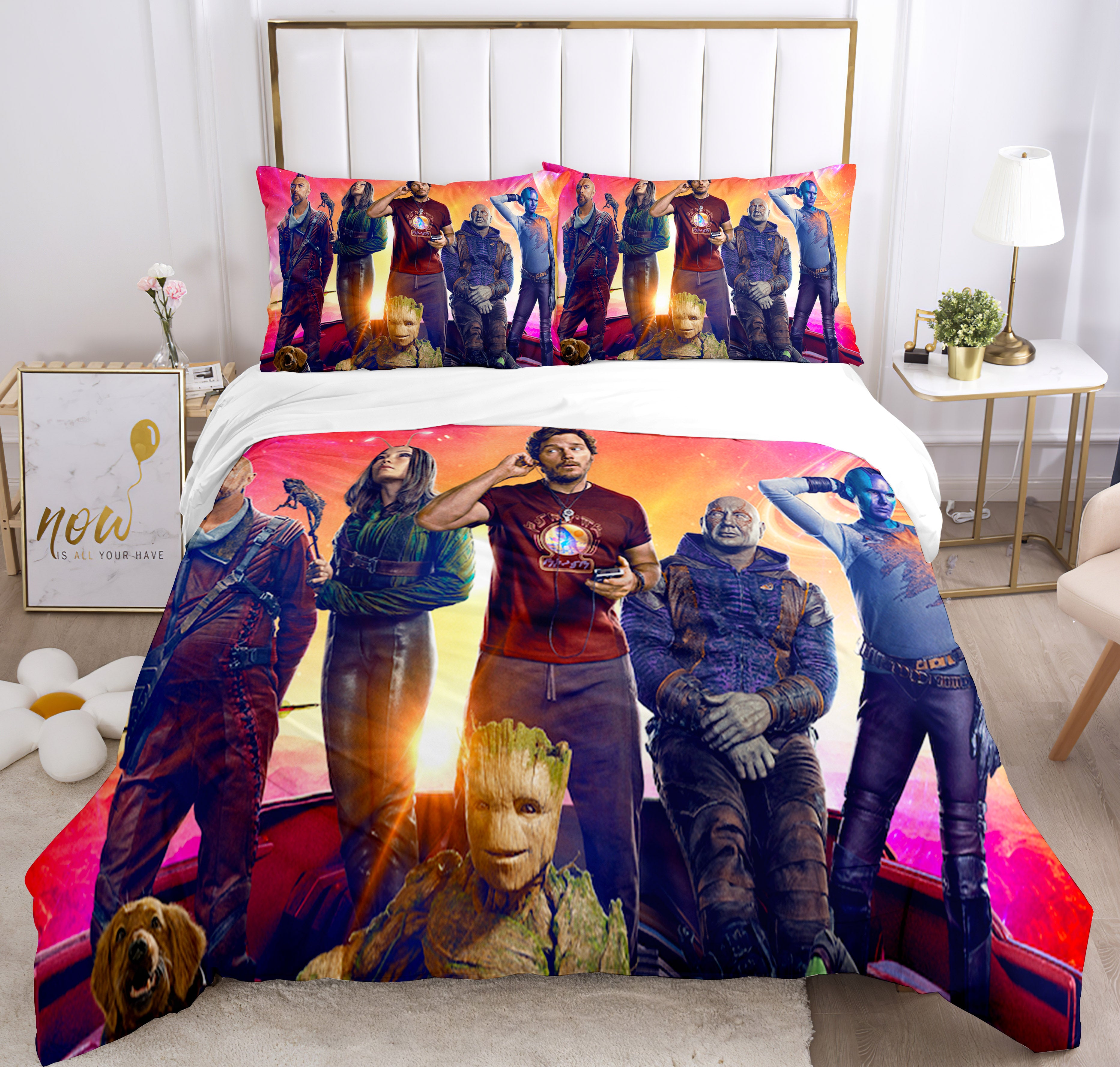 Guardians of the Galaxy Cosplay Bedding Set Duvet Cover Pillowcases Halloween Home Decor