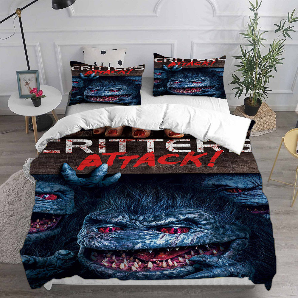 Critters Cosplay Bedding Set Duvet Cover Pillowcases Halloween Home Decor