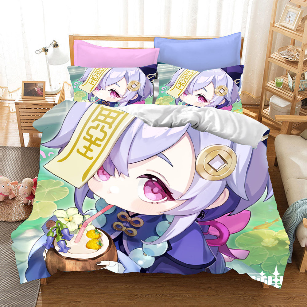 Genshin Impact Cosplay Bedding Set Duvet Cover Pillowcases Halloween Home Decor
