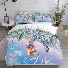 Anime Bubble Cosplay Bedding Set Duvet Cover Pillowcases Halloween Home Decor