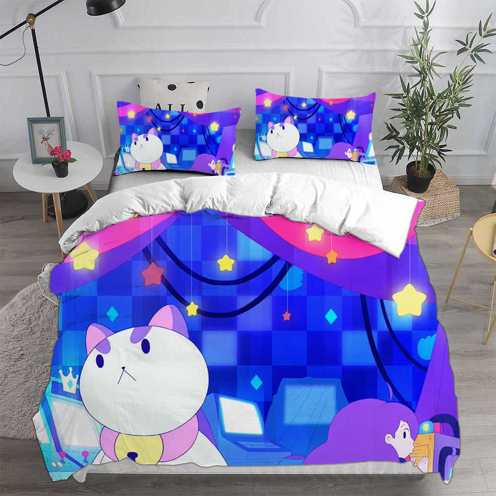 Bee and Puppy Cat Season 1  Cosplay Bedding Set Duvet Cover Pillowcases Halloween Home Decor