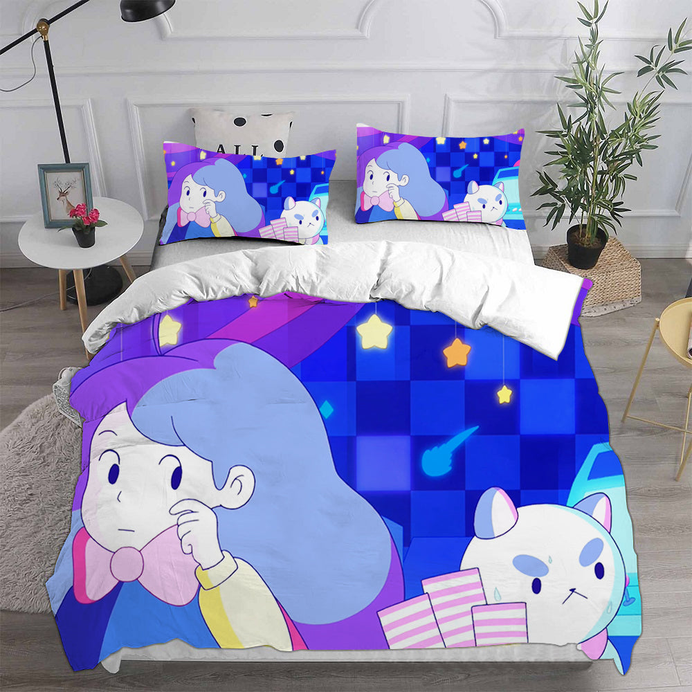 Bee and Puppy Cat Season 1  Cosplay Bedding Set Duvet Cover Pillowcases Halloween Home Decor