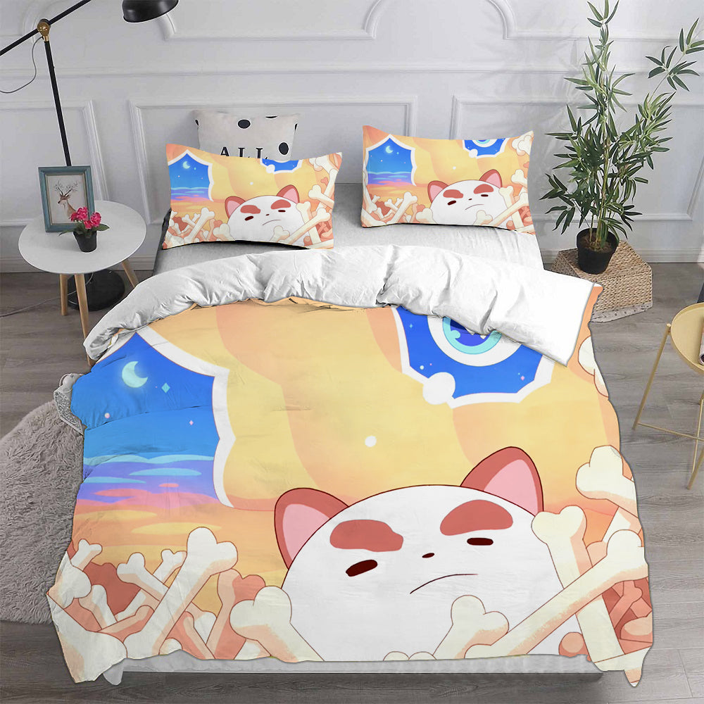 Bee and Puppy Cat Season 1  Cosplay Bedding Set Duvet Cover Pillowcases Halloween Home Decor