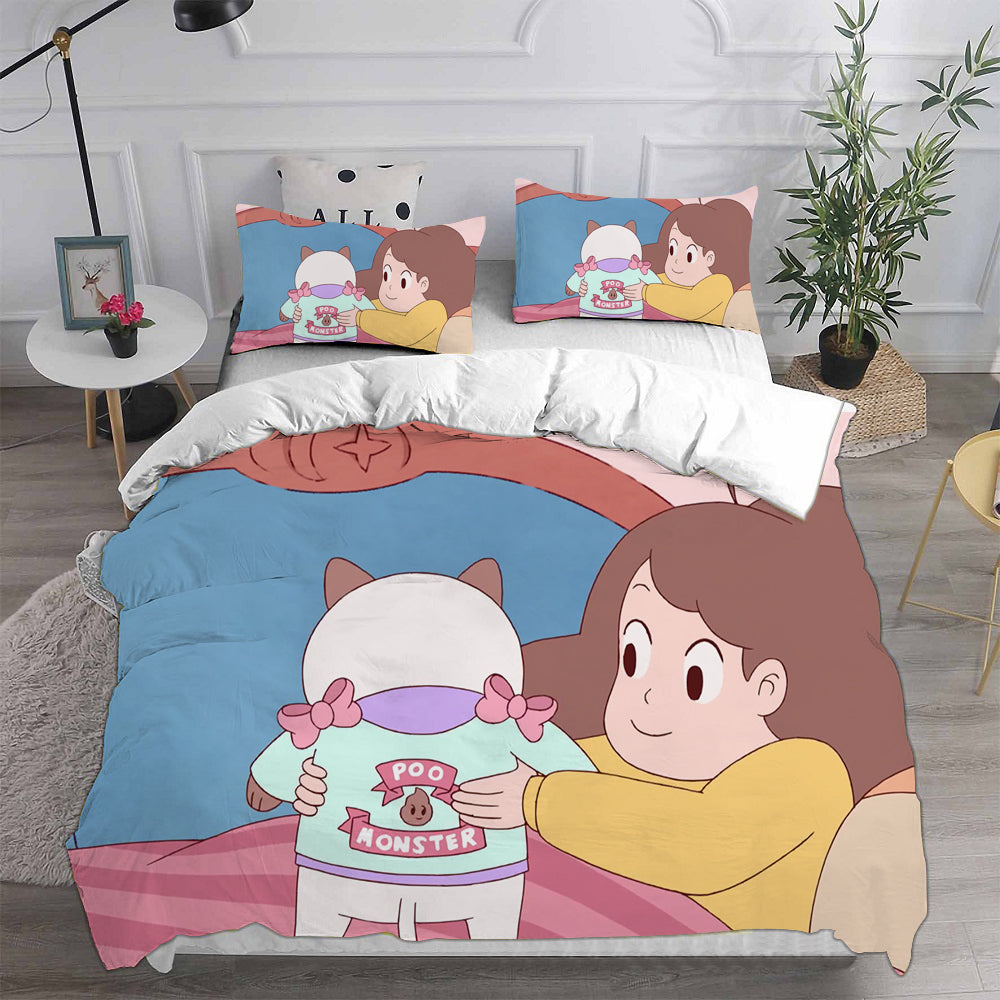 Bee and Puppy Cat Season 1  Cosplay Bedding Set Duvet Cover Pillowcases Halloween Home Decor