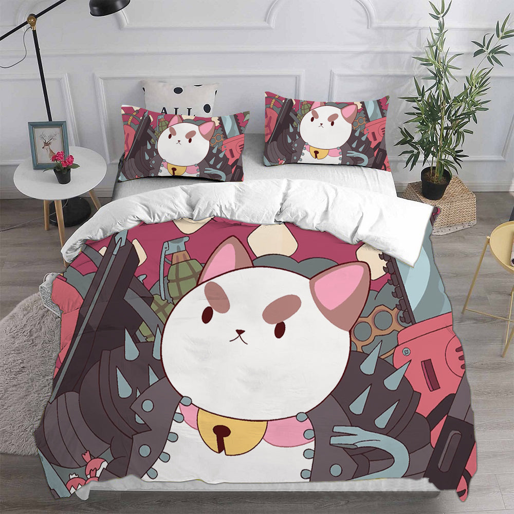 Bee and Puppy Cat Season 1  Cosplay Bedding Set Duvet Cover Pillowcases Halloween Home Decor