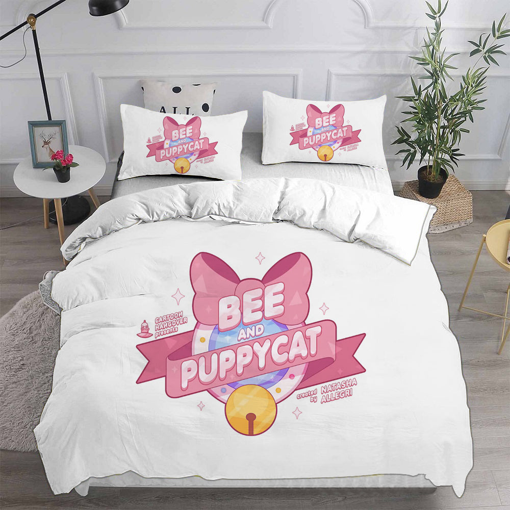Bee and Puppy Cat Season 1  Cosplay Bedding Set Duvet Cover Pillowcases Halloween Home Decor