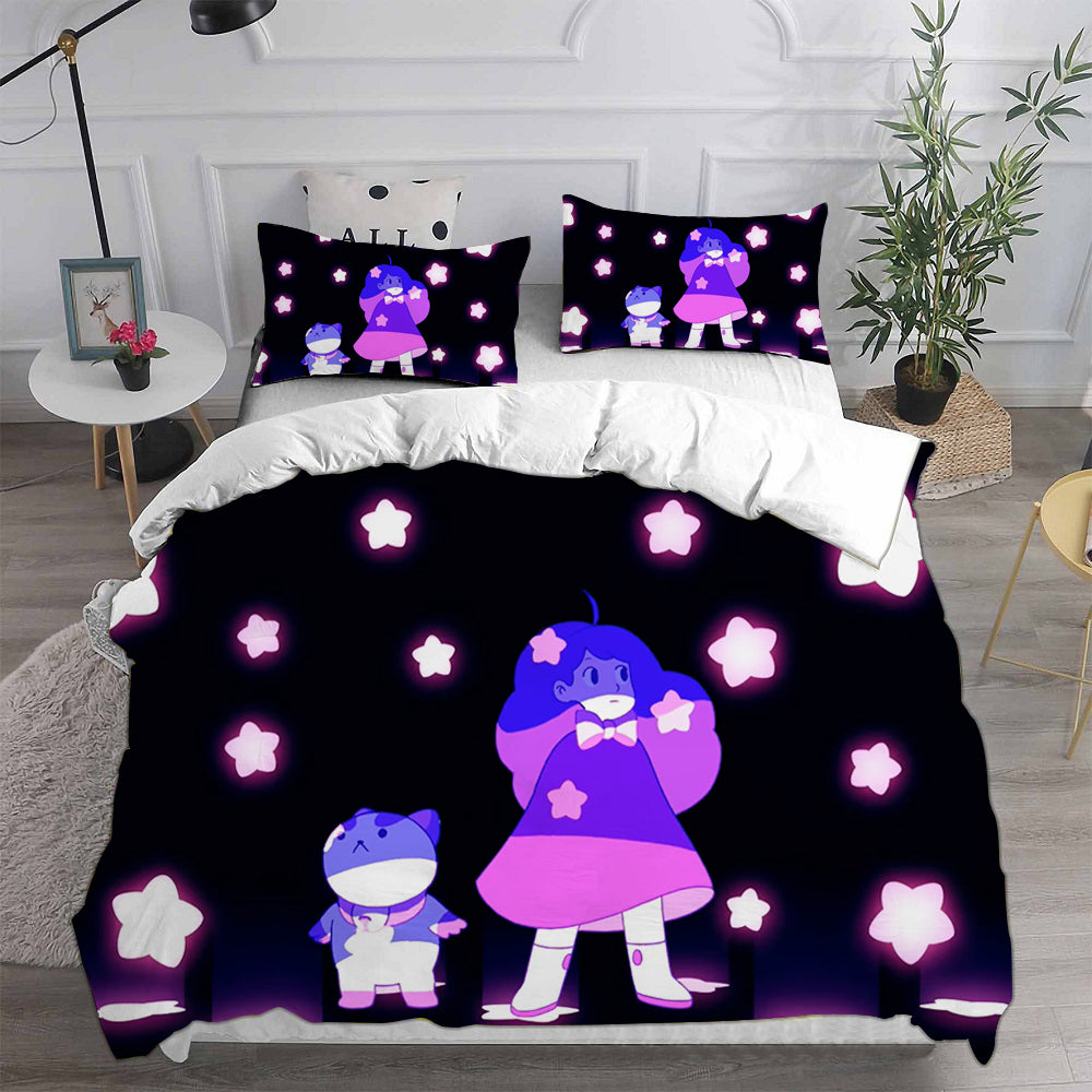 Bee and Puppy Cat Season 1  Cosplay Bedding Set Duvet Cover Pillowcases Halloween Home Decor