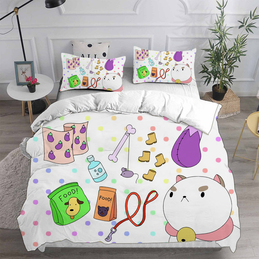 Bee and Puppy Cat Season 1  Cosplay Bedding Set Duvet Cover Pillowcases Halloween Home Decor