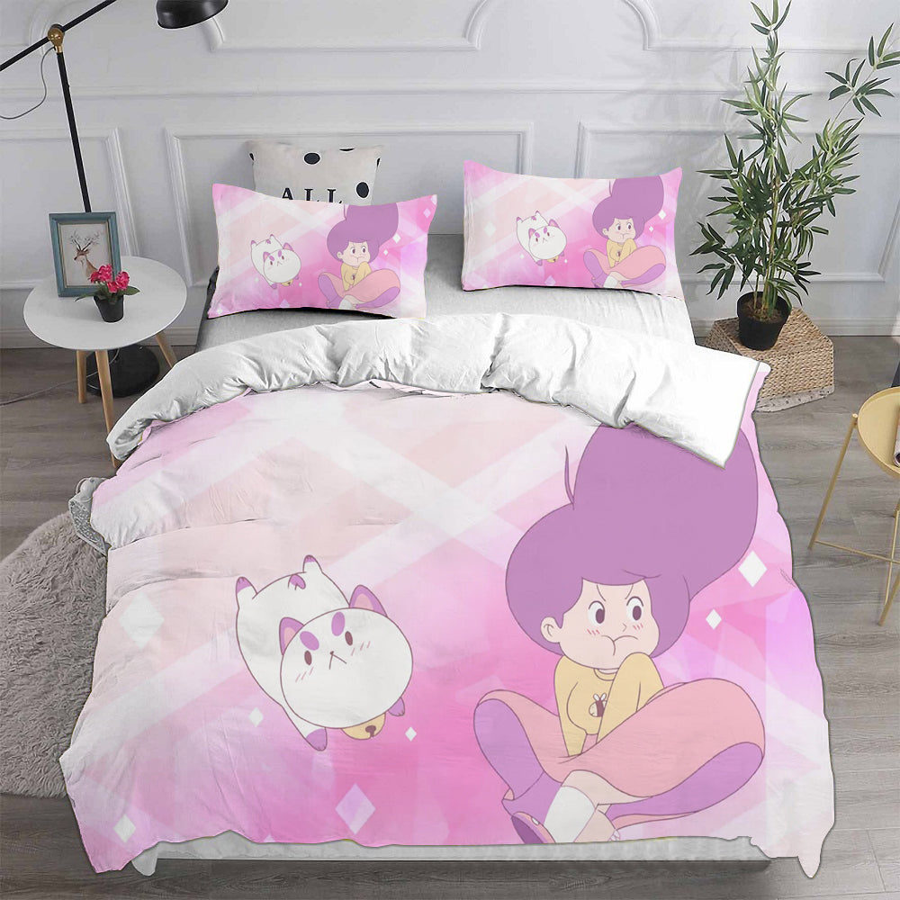 Bee and Puppy Cat Season 1  Cosplay Bedding Set Duvet Cover Pillowcases Halloween Home Decor