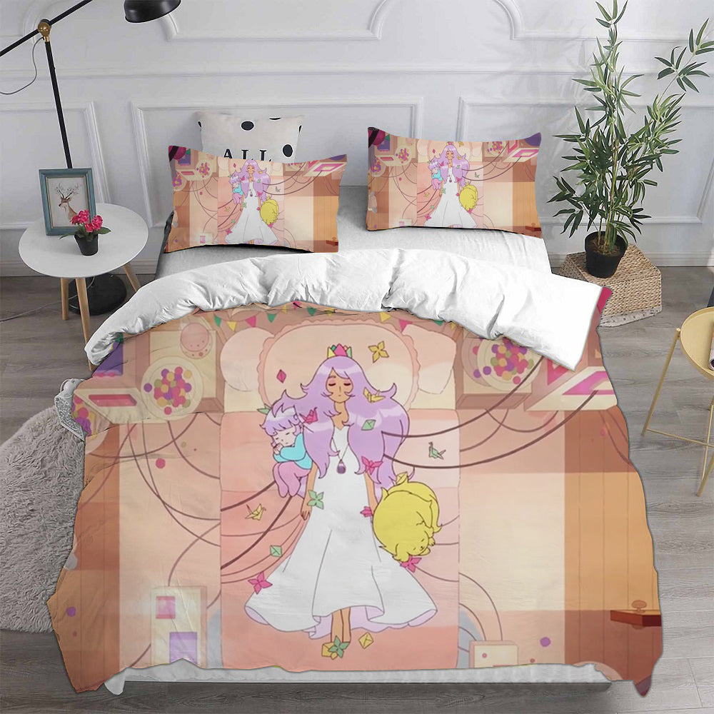 Bee and Puppy Cat Season 1  Cosplay Bedding Set Duvet Cover Pillowcases Halloween Home Decor