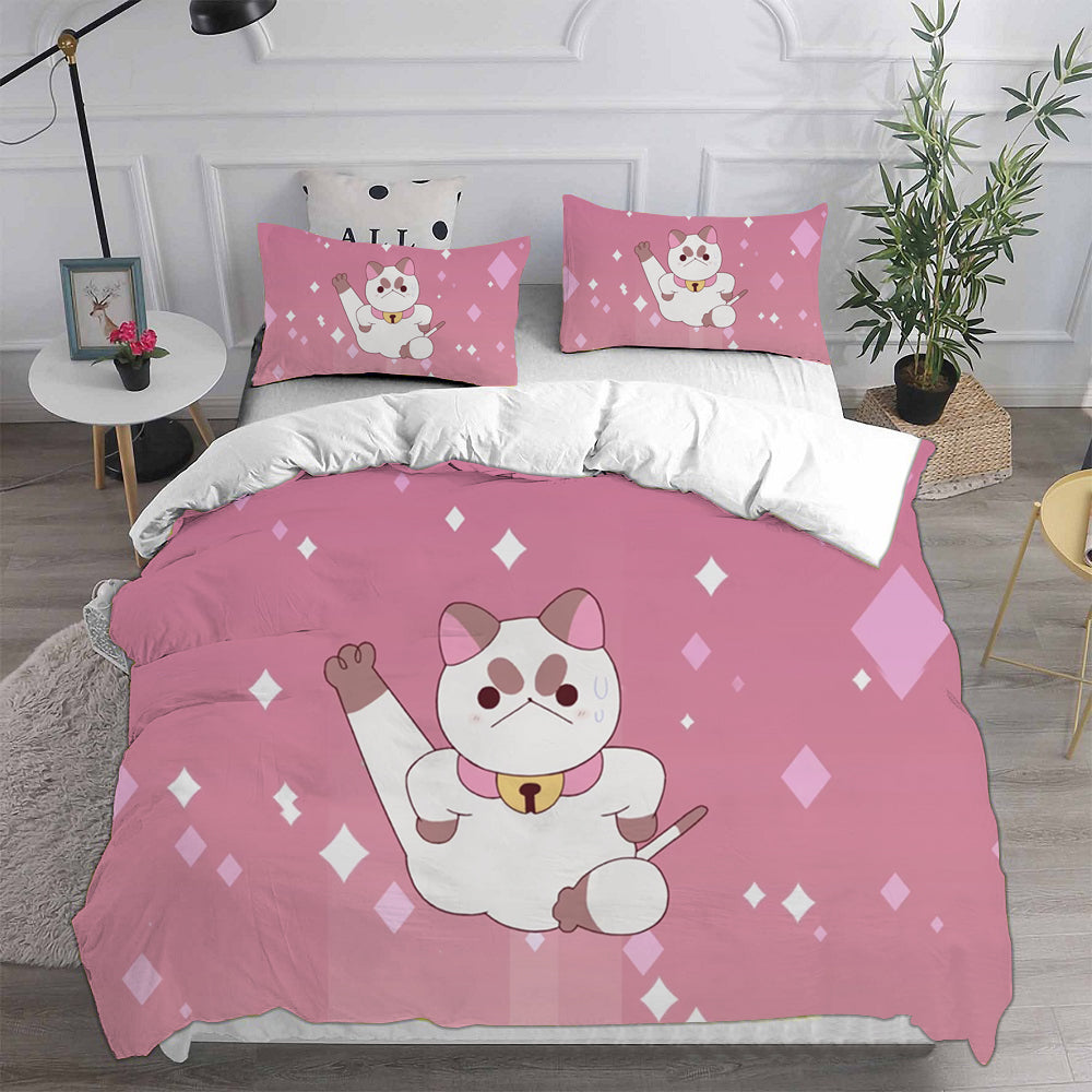 Bee and Puppy Cat Season 1  Cosplay Bedding Set Duvet Cover Pillowcases Halloween Home Decor